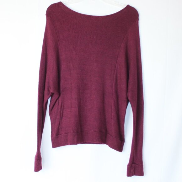 MICKEY & JENNY WOMENS BURGUNDY KNIT SWEATER TOP SZ M LONG SLEEVE USA DOLMAN - Picture 12 of 16